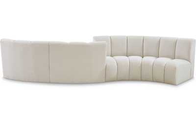 Infinity Cream Boucle Fabric 4 Piece Modular Sectional