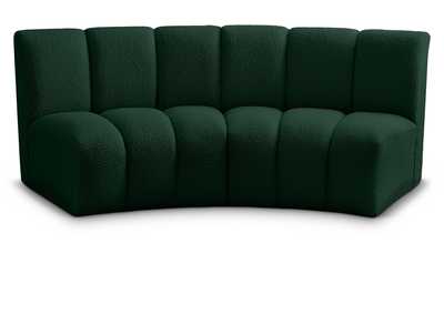 Infinity Green Boucle Fabric 2 Piece Modular Sectional