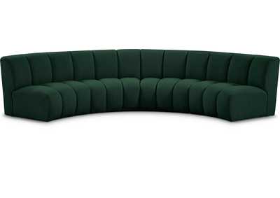 Infinity Green Boucle Fabric 4 Piece Modular Sectional