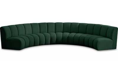 Infinity Green Boucle Fabric 5 Piece Modular Sectional