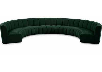 Infinity Green Boucle Fabric 8 Piece Modular Sectional