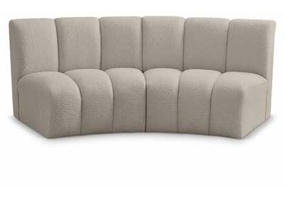 Infinity Brown Boucle Fabric 2 Piece Modular Sectional