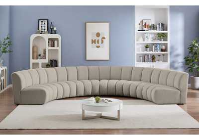 Infinity Brown Boucle Fabric 6 Piece . Modular Sectional