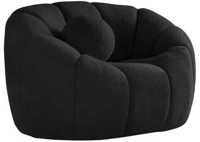 Elijah Black Boucle Fabric Chair