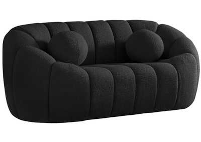 Image for Elijah Black Boucle Fabric Loveseat