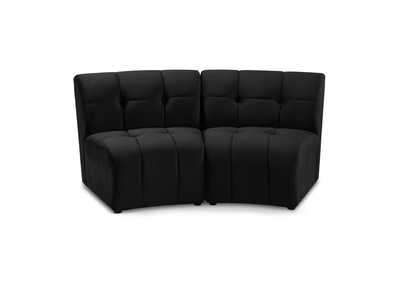 Limitless Black Velvet 2 Piece Modular Sectional