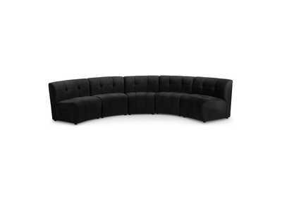 Image for Limitless Black Velvet 5 Piece Modular Sectional