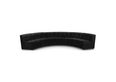 Limitless Black Velvet 6 Piece . Modular Sectional