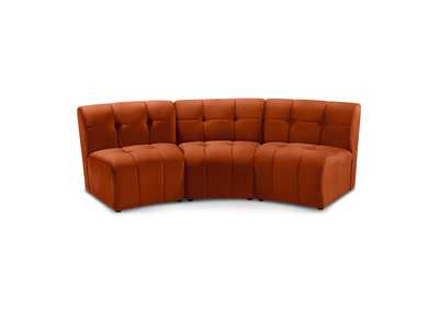 Image for Limitless Cognac Velvet 3 Piece Modular Sectional