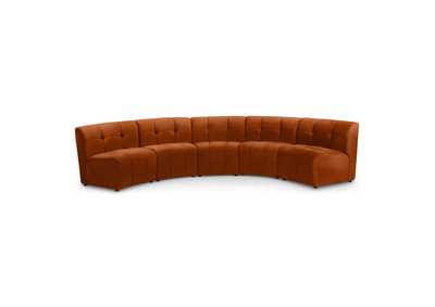 Image for Limitless Cognac Velvet 5 Piece Modular Sectional