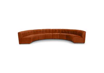 Limitless Cognac Velvet 8 Piece Modular Sectional