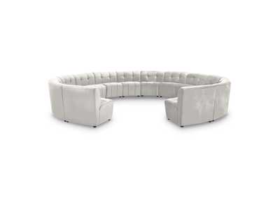 Limitless Cream Velvet 14 Piece Modular Sectional