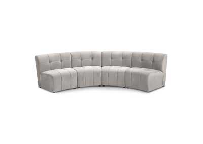 Limitless Cream Velvet 4 Piece Modular Sectional