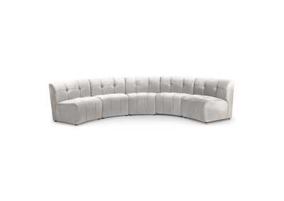 Limitless Cream Velvet 5 Piece Modular Sectional