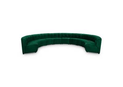 Limitless Green Velvet 10 Piece Modular Sectional