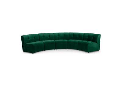 Limitless Green Velvet 5 Piece Modular Sectional