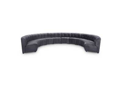 Limitless Grey Velvet 10 Piece Modular Sectional