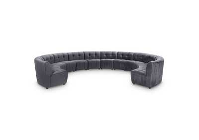 Limitless Grey Velvet 12 Piece Modular Sectional