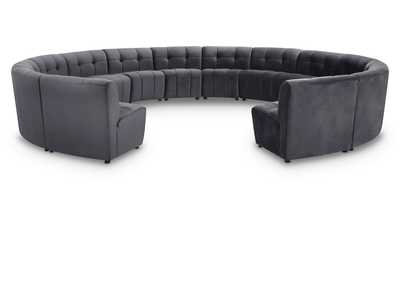 Limitless Grey Velvet 14 Piece Modular Sectional