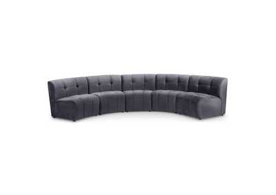 Limitless Grey Velvet 5 Piece Modular Sectional