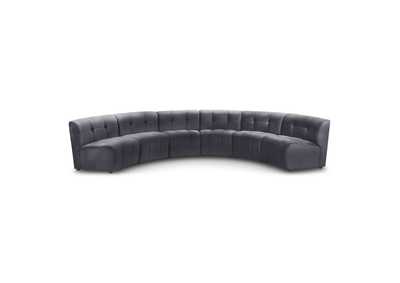 Limitless Grey Velvet 6 Piece . Modular Sectional