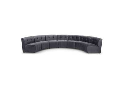 Limitless Grey Velvet 7 Piece Modular Sectional