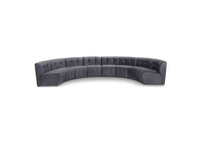 Limitless Grey Velvet 8 Piece Modular Sectional