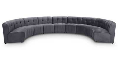 Limitless Grey Velvet 9 Piece Modular Sectional