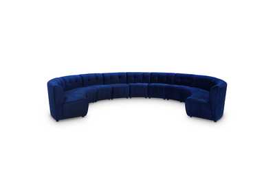 Limitless Navy Velvet 11 Piece Modular Sectional