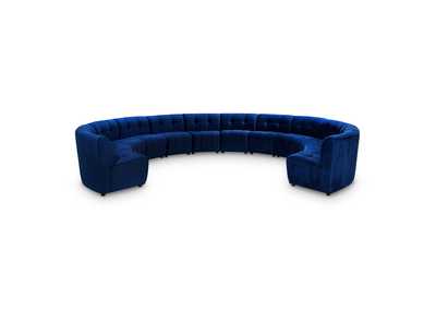 Limitless Navy Velvet 12 Piece Modular Sectional