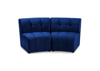 Limitless Navy Velvet 2 Piece Modular Sectional