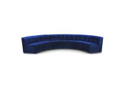 Limitless Navy Velvet 6 Piece . Modular Sectional