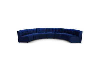 Limitless Navy Velvet 7 Piece Modular Sectional