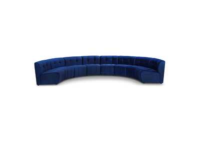 Limitless Navy Velvet 8 Piece Modular Sectional