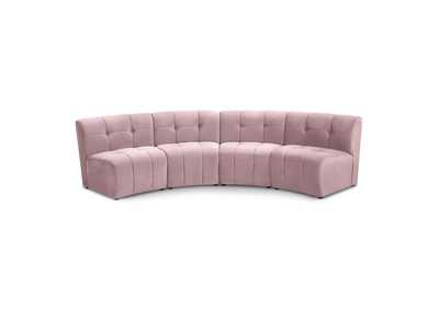 Limitless Pink Velvet 4 Piece Modular Sectional