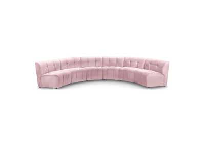 Limitless Pink Velvet 6 Piece . Modular Sectional