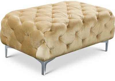 Image for Mercer Beige Velvet Ottoman