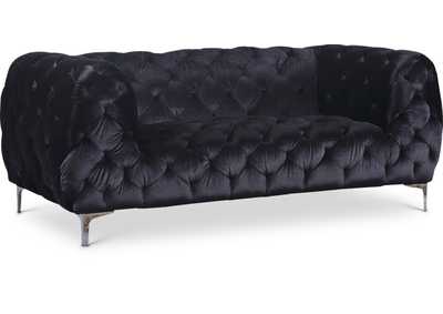 Image for Mercer Black Velvet Loveseat