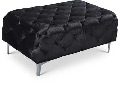 Image for Mercer Black Velvet Ottoman