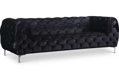 Mercer Black Velvet Sofa