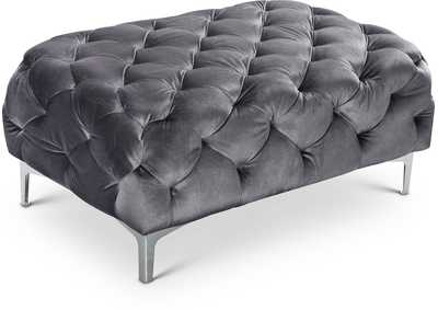 Mercer Grey Velvet Ottoman