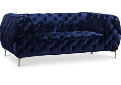 Mercer Navy Velvet Loveseat