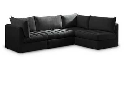 Jacob Black Velvet Modular Sectional