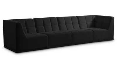 Relax Black Velvet Modular Sofa