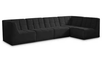 Relax Black Velvet Modular Sectional