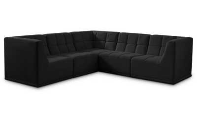 Relax Black Velvet Modular Sectional