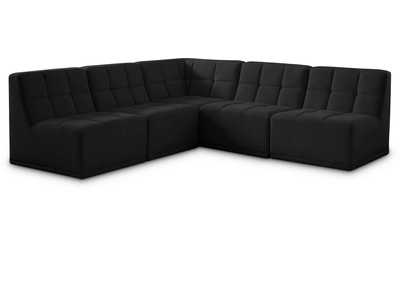 Relax Black Velvet Modular Sectional