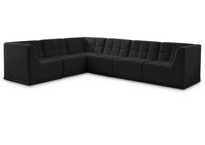 Relax Black Velvet Modular Sectional