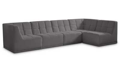 Relax Grey Velvet Modular Sectional