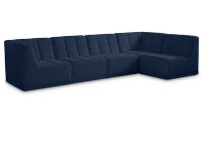 Relax Navy Velvet Modular Sectional